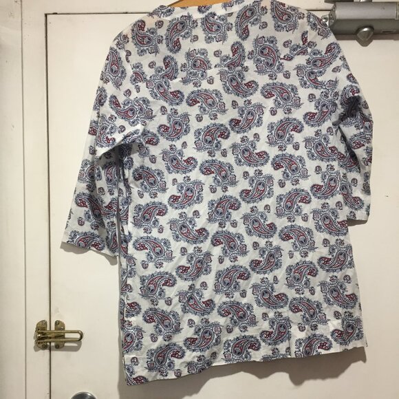 OCEAN PACIFIC EMBROIDERED V-NECK PRINT BLOUSES SIZE L - Picture 5 of 8